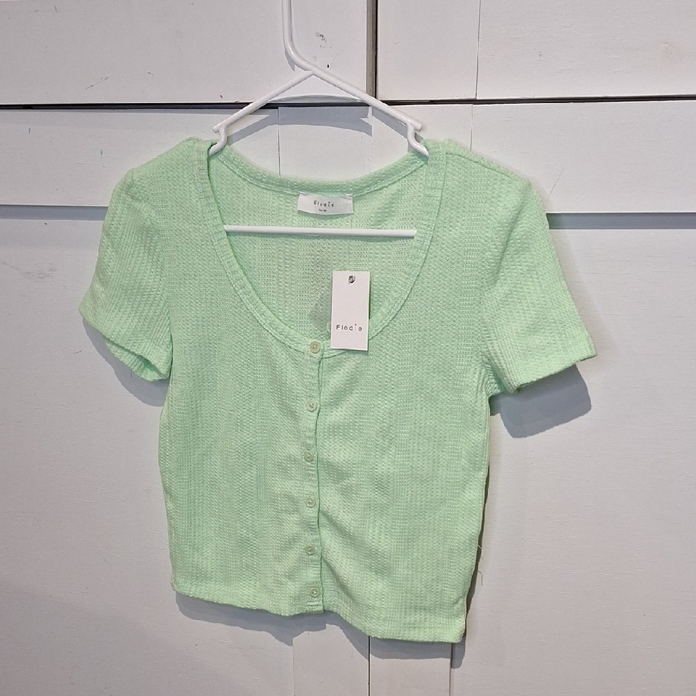 Anthropologie Elodie Light Green Knit Top